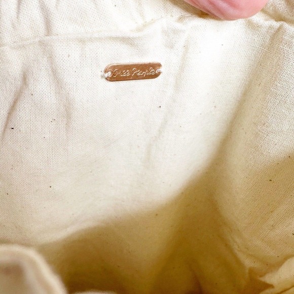 NWOT Free People Penny Beaded Pouch Bag Drawstring Cream One Size OS - Picture 6 of 9